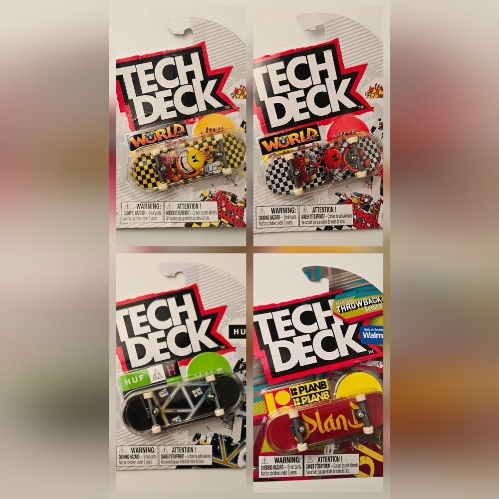 Tech Deck Fingerboard Bundle Lot of 4 Throwback Series New Sealed